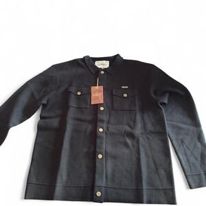 Mitchell & Ness Mens Eli‎ Knit Sweater Snap Front Jacket Black TP11138-MNNBLCK-M